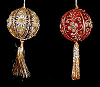 Gold-Embroidered Velvet Balls